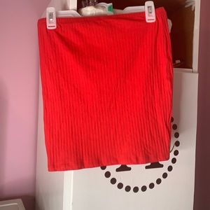 Red pencil skirt set